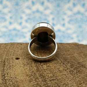 925 Sterling Silver Minimalist Bohemian Statement <b>Ring</b> Handmade Moonstone <b>Tiger</b> <b>Eye</b> Gemstone Diamond Pearl Free Wedding Party - Product Image 2