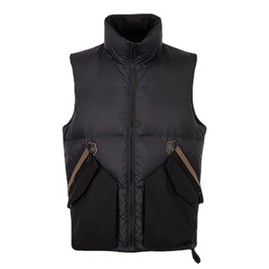Logo personnalisé sans manches bulle unisexe bouffant vers le bas gilet hiver décontracté noir femmes veste à capuche coupe-vent brodé hommes vestes - Product Image 1