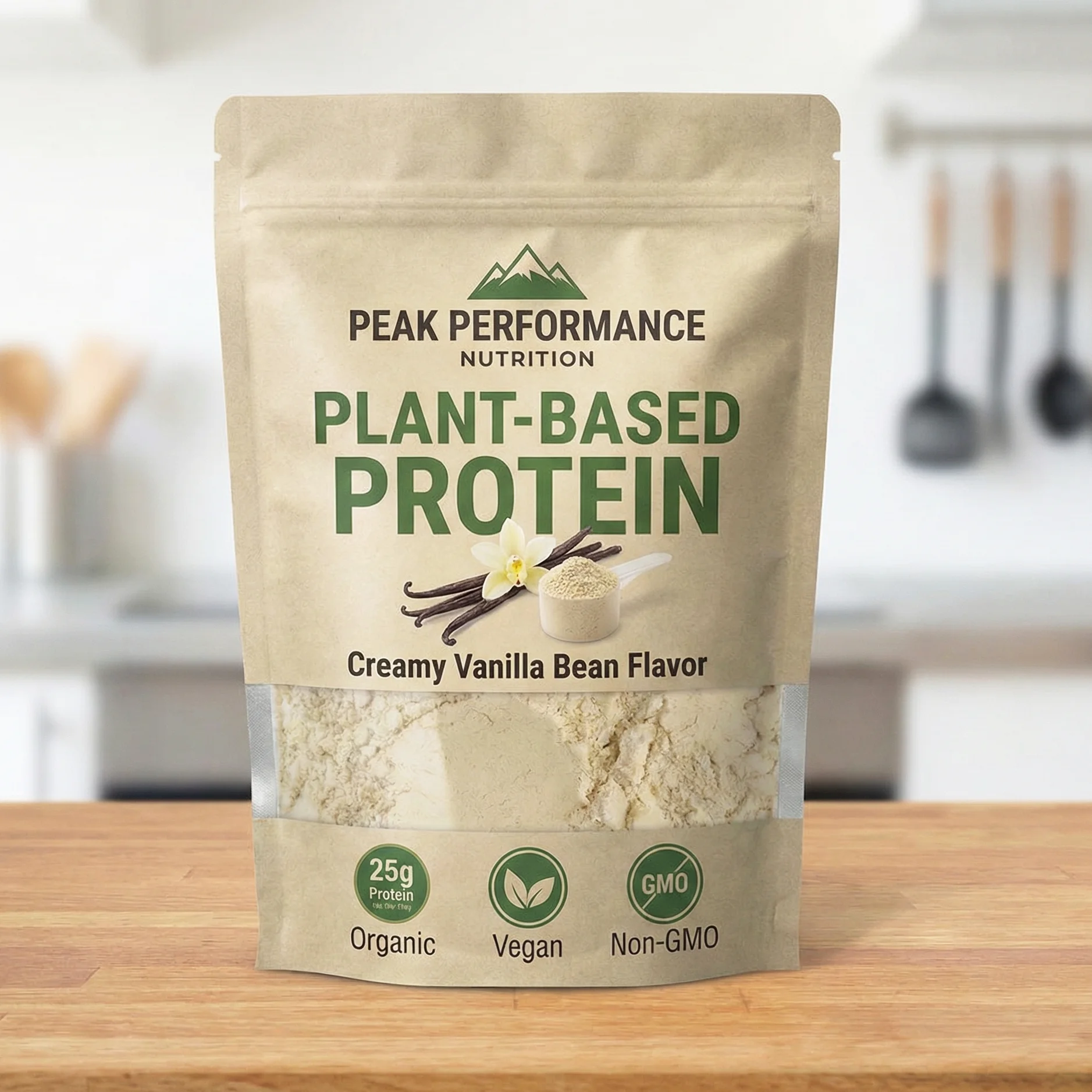 Custom Kraft Paper Bag Private Label Kraft Paper Packaging Moisture-resistant Reusable Kraft Paper Stand-up Pouch