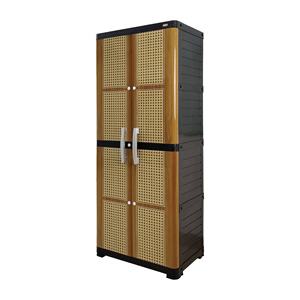 Deluxe Rounded Double Door Plastic Furniture Cabinet/<b>Wardrobe</b>/Closet with <b>Large</b> Storage Organizer for Bedroom Office Living Room - Product Image 5