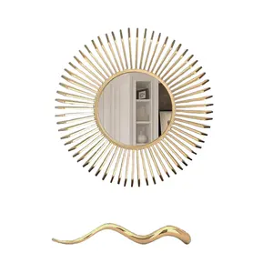 Espejo de pared redondo personalizable moderno para decoración del hogar Marco de metal de alta calidad para espacio de sala de estar - Product Image 6