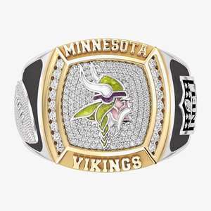 Anillo de Campeonato de los Minnesota Vikings, Aleación, Totalmente Personalizado, Moda Masculina, Dos Tonos, Personalizado, Escuela Secundaria, Universidad, Clase, Moissanita - Product Image 1