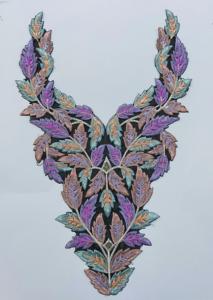 Patchs de broderie à paillettes majestueux col en tissu filet élégant pour robe indienne Saree Kurti Blouse Tailoring - Product Image 3