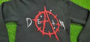 เสื้อมีฮู้ดทรงแบ็กกี้ไม่มีเชือกผ้าฝรั่งเศสผ้า100% พัฟผ้าฝ้ายพิมพ์ลายโอเวอร์ไซส์เสื้อครอปไซส์ผู้ชาย - Product Image 5