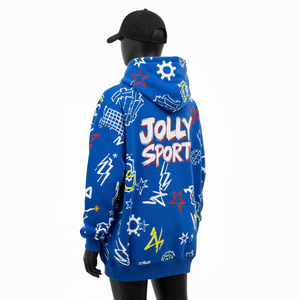 Sudadera Extra Grande para Mujer, Algodón Premium, Felpa de Poliéster, 320 GSM, Azul Suave, Estampado Completo, Logotipo Personalizado con Serigrafía, Sudadera Básica - Product Image 5