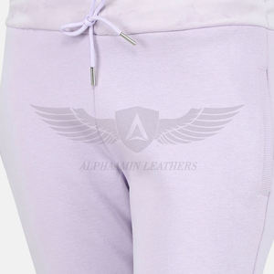 Survêtement de salon en coton de la plus haute qualité pour femmes Tenue décontractée confortable en couleur violette Sweat à capuche zippé et pantalon de survêtement - Product Image 5