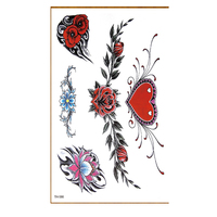 Tatouages temporaires pour femmes Runzio TH Series, motif cœur floral, pour le dos, la taille, le ventre, sexy, 62x420mm, durent 3 à 7 jours