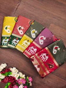 HERMOSO RICO PALLU LICHI SEDA JACQUARD TRABAJO SAREE - Product Image 3