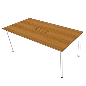 โต๊ะประชุมทรงรีไม้ไผ่รุ่น BFOB014 พร้อมขาเหล็กประกอบสำเร็จ ขนาด 180x90 ซม. สำหรับใช้ในสำนักงานหรือโรงแรม วัสดุ MDF และโลหะ - Product Image 1