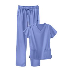 ชุดเครื่องแบบพยาบาลทางการแพทย์แขนสั้นชุดยูนิฟอร์มยืดหยุ่นสำหรับโรงพยาบาลชุดพยาบาลสำหรับทุกเพศ - Product Image 4