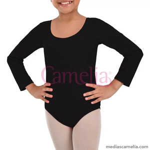 2013 Mod. Body da Danza Classica a Maniche Lunghe per Ragazze in Cotone e Spandex - Product Image 3