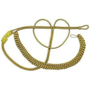 Puntas de Cordón Fang en Amarillo Dorado y Azul, Diseño Clásico de Cordón Dorado, Aiguillette de Algodón y Poliéster, Ornamental, Personalizable - Product Image 4