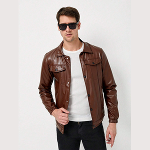 <b>Men's</b> Casual Multi-Color <b>Leather</b> <b>Jacket</b> New Olive Pilot Soft Thick Zip Closure Long Outdoor Street Custom <b>Leather</b> <b>Jackets</b> - Product Image 1