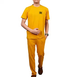 Pantalones y camisetas transpirables de manga corta color liso último diseño ropa informal a la venta - Product Image 1