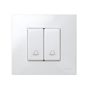 Pulsante bianco con simbolo campanello per mezzo elemento (Simon 27 27 27150-64) - Product Image 2