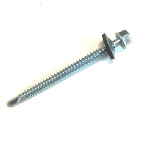 Tornillo Autoperforante de Cabeza Hexagonal de Acero al Carbono Galvanizado en Zinc DIN 7504 M4 M5 con Arandela - Product Image 1