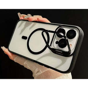 เคส iPhone 18 Pro Max, iPhone 17 Pro Max แบบวงแหวนแม่เหล็กติดกล้องโลหะ พร้อมเลนส์แว่นตา สีดำ - Product Image 1