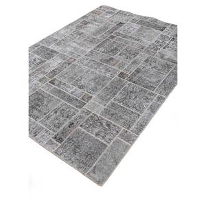 Tapis en laine noué à la main grande surface Provenance gris et noir Pae-3831 – Rectangulaire, patchwork, pour la maison, le salon et les couloirs - Product Image 2