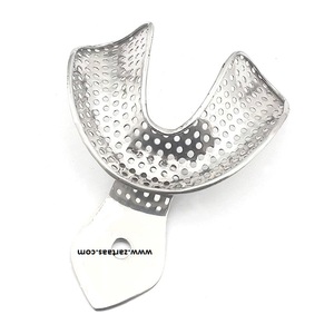 Plateau d'impression non stérile en acier inoxydable de haute qualité pour mâchoire inférieure partiellement dentée Fig 7 70x55mm - Product Image 2