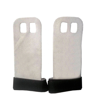 Empuñaduras de cuero de gimnasia de 2 agujeros con logotipo de marca personalizado, protector de Palma resistente para levantamiento de pesas y entrenamiento - Product Image 1