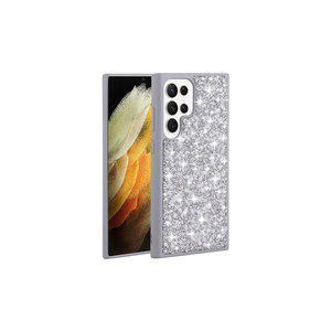Funda Protectora de Lujo Plateada Serie TCMK Linea para Samsung Galaxy S23 Ultra, Diseño Resistente con Brillantina y Piedras, Alta Protección para 14 Plus - Product Image 1
