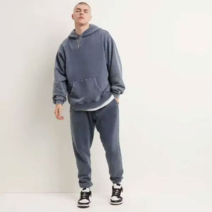 Sudadera con Capucha de Forro Polar para Hombre, Estilo Urbano de Invierno, con Estampado Digital Personalizado, Pedrería y Efecto Desgastado - Product Image 3