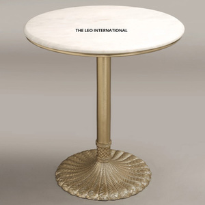 Lo último en muebles decorativos hechos a mano de aspecto real, mesa auxiliar superior de mármol con acabado de Metal dorado anidado para Hotel - Product Image 1