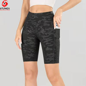 Shorts de yoga respirants de haute qualité pour femmes, taille élastique, coupe ajustée, en spandex/polyester, vêtements de sport et de fitness - Product Image 4