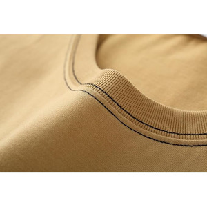 Top Trending Hombres Contraste Costura Camisetas OEM 100% Algodón Jersey O-cuello Regular Peso pesado 260g Carta High Street Loose - Product Image 4