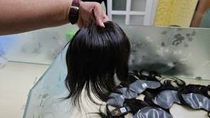 ทูเป้ผมแท้สำหรับผู้ชาย แบบอินเดีย ความหนา 0.05-0.14 มม. ฐานลูกไม้เต็มศีรษะและฐาน PU ลอนลึก ปิดผมบางบริเวณหน้าผาก - Product Image 6