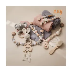 Animal Shape Teething Activity Crochet Baby Shower Souvenir Gifts Set Crib Hanging Rattle Carriage Doll Stroller Toy Clip