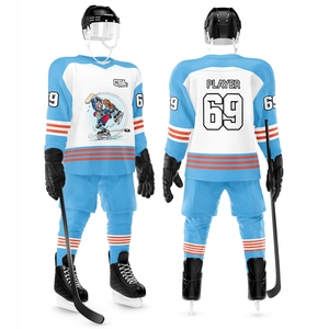 Directo de fábrica, venta al por mayor, diseño Vintage, serigrafía, transpirable, secado rápido, tela de malla, uniforme de hockey sobre hielo para equipo de Club de hombres - Product Image 1