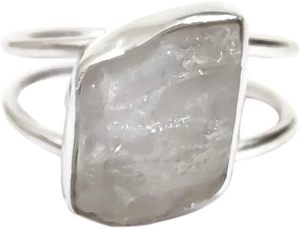 Bague pour femme en pierre de lune arc-en-ciel naturelle, pierre de naissance de juin, double bande, bijoux faits à la main, bague en argent sterling 925 - Product Image 3