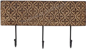 Crochet mural en bois de manguier noir antique et métal sculpté à la main crochets décoratifs pour chambre à coucher bas prix disponible - Product Image 6