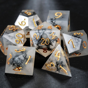 Juego de Dados de Resina con Purpurina Premium |   Dados Poliédricos de Borde Afilado para Juegos de Rol D&D, Juegos de Mesa y de Rol - Product Image 6