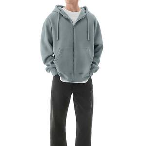 Sweat-shirts d'hiver de haute qualité, logo personnalisé, prix d'usine 2025, fabrication sur mesure, vente chaude, couleur unie, fermeture éclair pour homme - Product Image 4