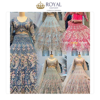 Nouvelle collection de créateurs d'approvisionnement direct en usine la plus vendue pour femmes vêtements de mariage filet souple Lehenga Choli à bas prix