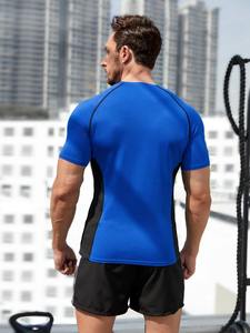 T-shirt de compression pour homme, idéal pour la gym, l'entraînement sportif et le fitness, séchage rapide, extensible, vêtement de sport actif - Product Image 3
