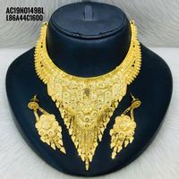 Nouveau design, collier classique en laiton plaqué or avec chaîne en forme de fleur, ensemble pour mariage et fête