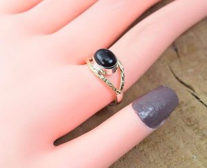 925 Sterling Silver Designer <b>Statement</b> <b>Ring</b> Unique Modern Piece with Black Onyx for Weddings or Parties Gift Accessory - Product Image 4