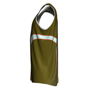 Maillot de basketball personnalisé à blocs de couleur, sans manches, col en V, séchage rapide, unisexe, pour adulte, vêtement de sport, impression par sublimation - Product Image 6