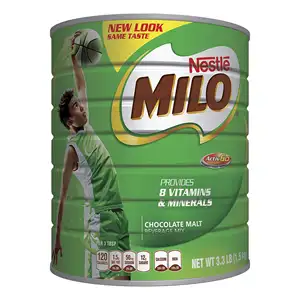 NESTLE MILO 초콜릿 캔, 맥아 음료 믹스, 강화 분말 에너지 음료 3.3 파운드 캔 (1.5kg) 도매