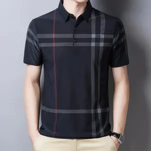 Men's check printed all sizes available 100% Cotton Men's Golf Polo Shirt Polo Blank Embroidered High Quality Polyester Men