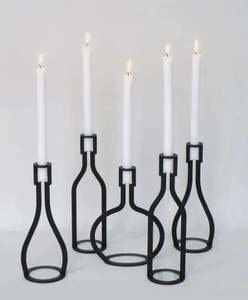 เชิงเทียนสีดำสำหรับตกแต่งบนโต๊ะ & โต๊ะอาหารชุดเชิงเทียนเล็ก3ชิ้นแบบสำเร็จรูปแตกต่างกัน - Product Image 1