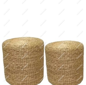 Taburete de jacinto de agua Natural, cojín de asiento redondo, suelo cojín de hecho a mano, taburetes otomanos para decoración Bohemia, consola con incrustaciones de hueso - Product Image 3