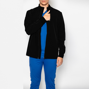 แจ็กเก็ตแพทย์สแปนเด็กซ์สำหรับผู้ชายและผู้หญิงเครื่องแบบแพทย์พยาบาลแขนยาวเป็นมิตรต่อสิ่งแวดล้อมออกแบบได้ตามต้องการ - Product Image 3