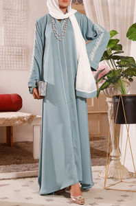 Robe Abaya Musulmane de Haute Qualité Tissu Personnalisé Manches Longues Décontractées Coupe Ample Grande Taille Vêtement Quotidien pour Femmes - Product Image 2