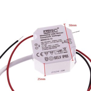 Mini alimentatore dimmerabile Triac dimmerabile fase di taglio IP65 tensione costante 12V 12W 1A 50x48x24mm-illuminazione/ - Product Image 1