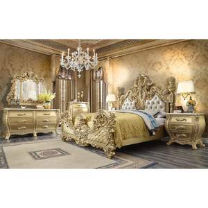 Lit Antique Européen Classique-Feuille d'Or Acajou-101 - Product Image 4