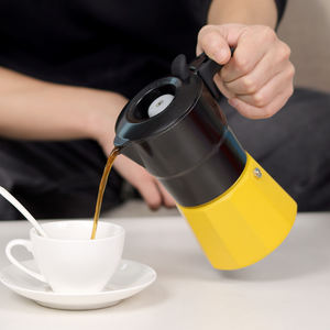 <span class=keywords><strong>Cafetière</strong></span> Moka en aluminium jaune de qualité alimentaire, 3 tasses, style <span class=keywords><strong>vintage</strong></span>, rétro, décoration de cuisine, <span class=keywords><strong>cafetière</strong></span> à expresso pour un usage quotidien - Product Image 6